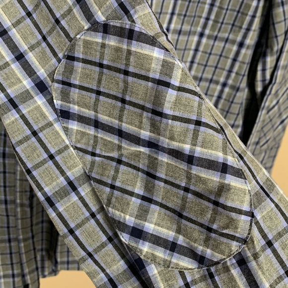 NWOT Men’s Kenneth Cole Grey Checked 100% Cotton Button Down Shirt Size Large - Picture 3 of 7